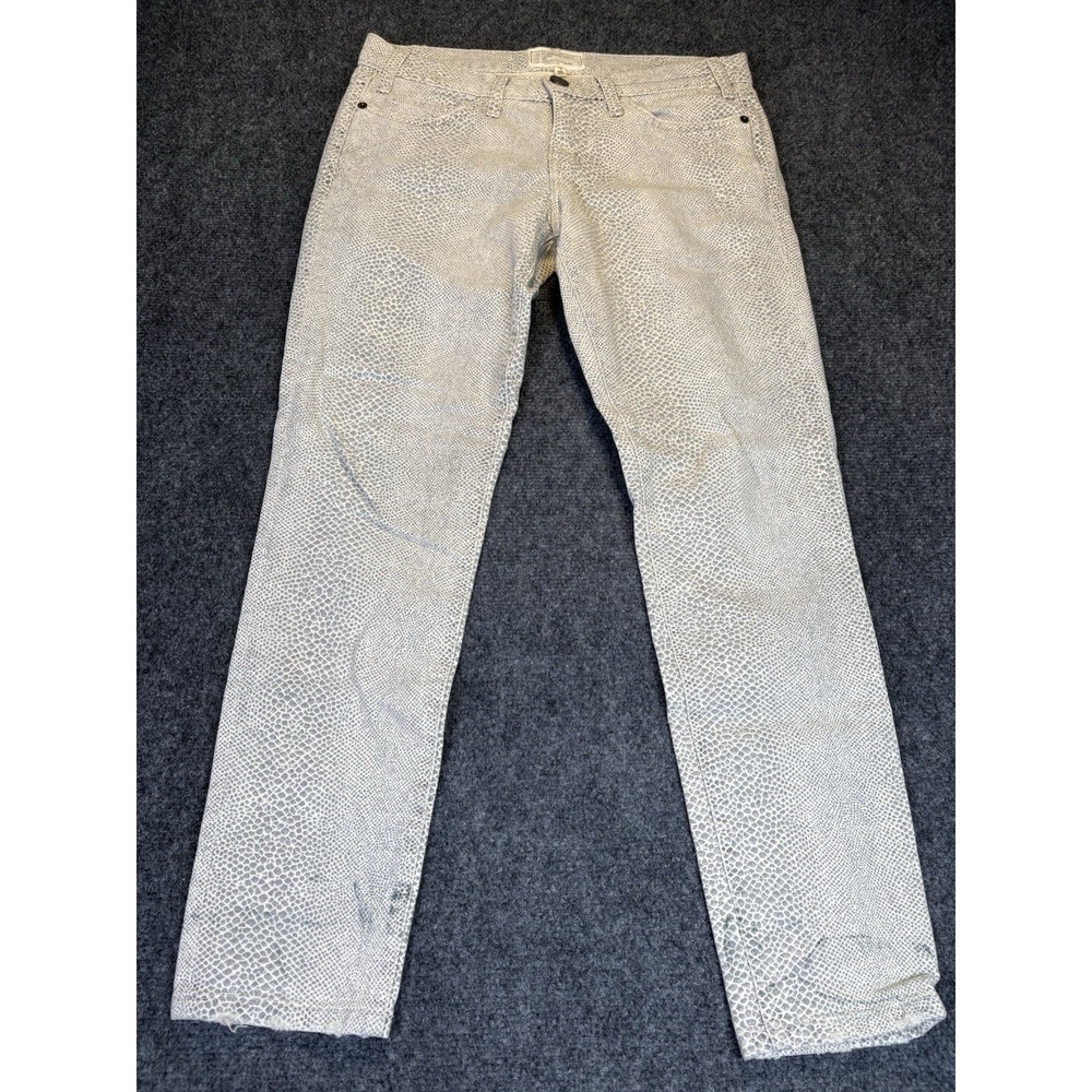 Current/Elliott‎ The Crop Skinny Women 28 Gray Python Snake Print Jeans Ankle